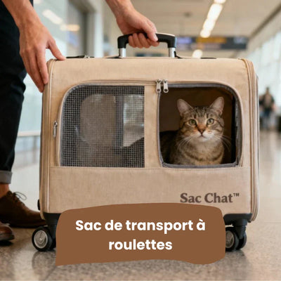Sac de transport à roulettes pour chat