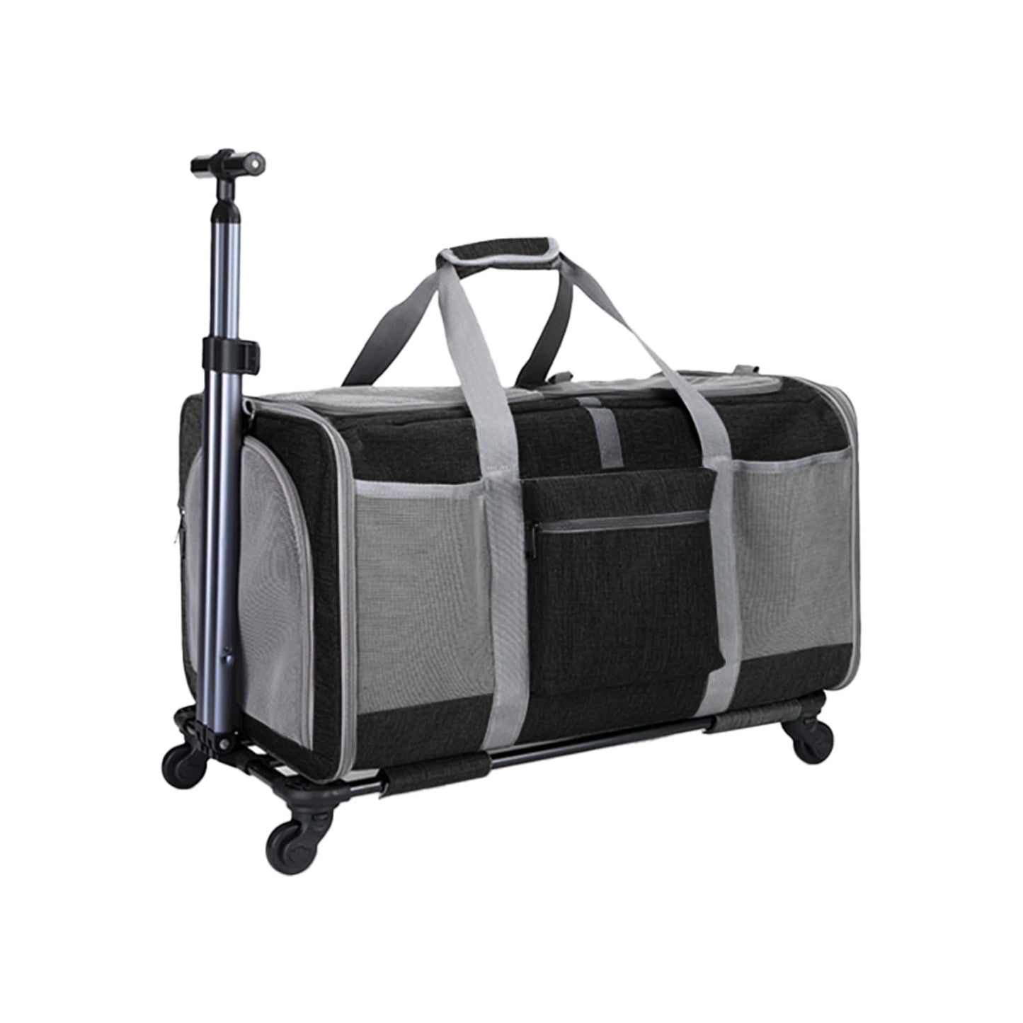 Sac de Transport pour Chat à Roulettes gris