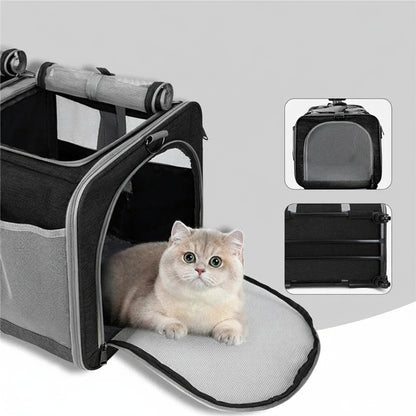 Sac à  roulette de transport pour 2 chats