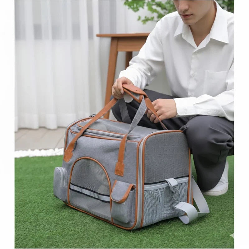 Sac de transport pour chat gris