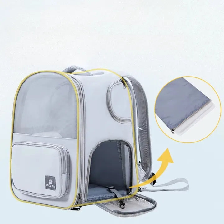 Sac à dos chat ventilé gris