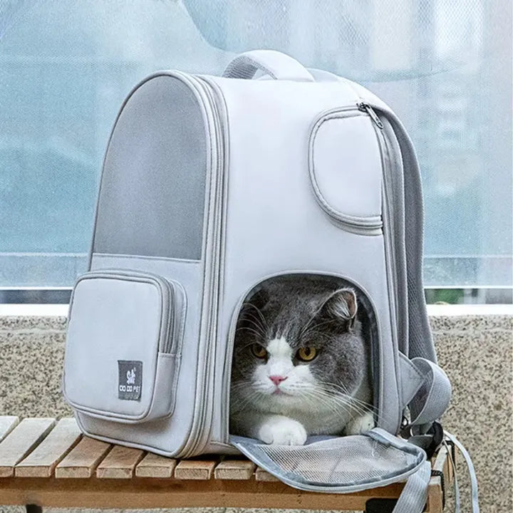 Sac à dos pour chat ventilé