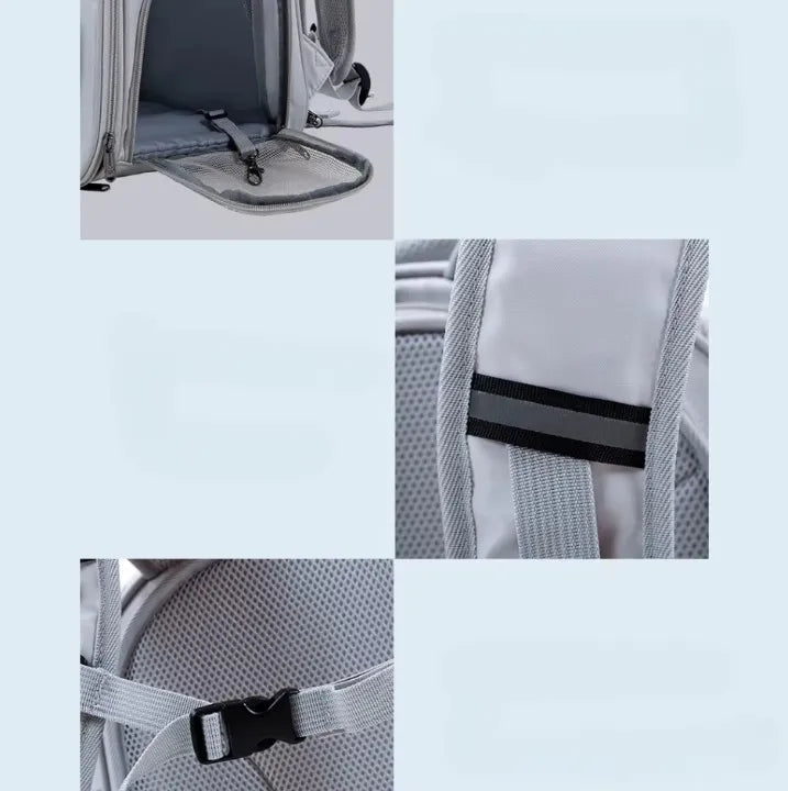 Sac à dos chat ventilé gris